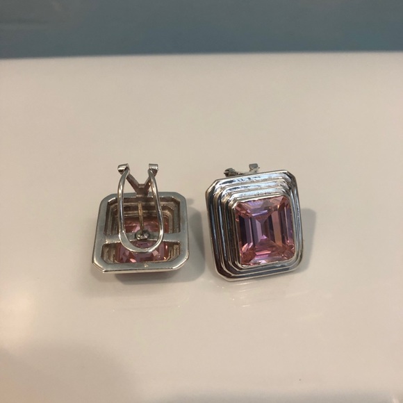 Pink Silver Earrings ❤️ - Picture 2 of 6